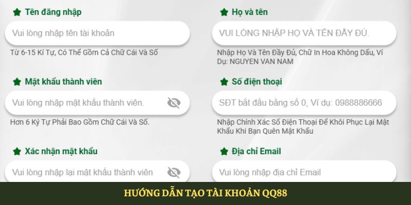 Hướng Dẫn Tạo Tài Khoản Qq88