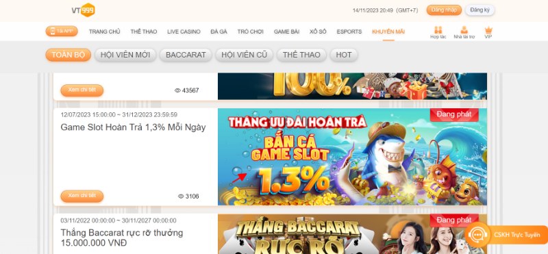 Hoàn Trả Slots Hấp Dẫn Tới 1,3% Mỗi Ngày 